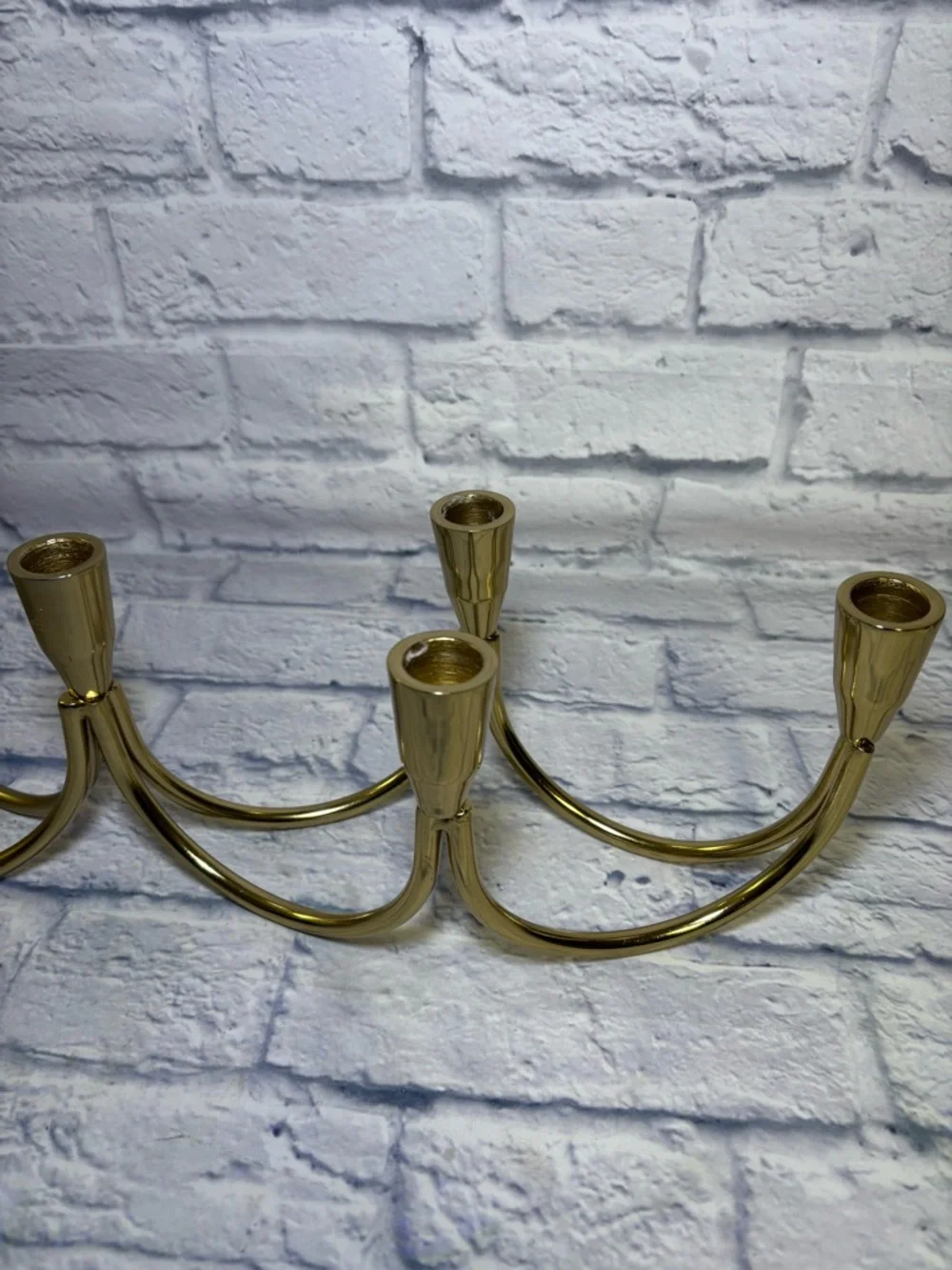 Brass Wave candelabra Seven Taper Candle Holder Vintage 22.5” Mid Century